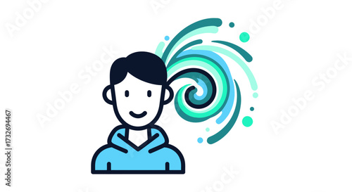 Creative mind and imagination concept icon illustration.