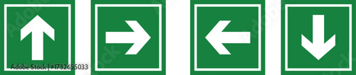 Exit Sign Vector Set. Stock Illustration. Isolated A simple modern green exit sign exit direction with arrow rounded rectangle tool in green exit sign collection illustration Vector art of green