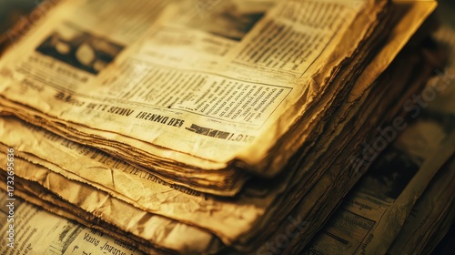 Old basketball resting on stack of vintage newspapers