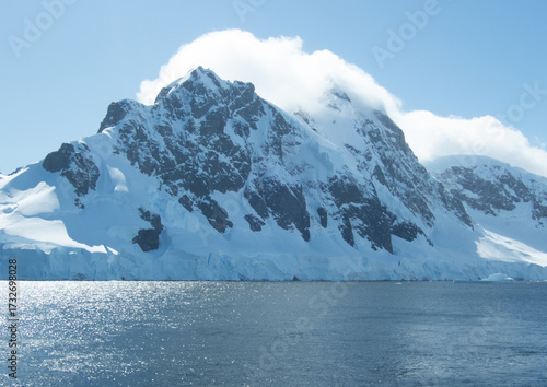 Antarctica mountains with snow on top