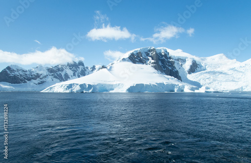 Antarctica mountains with snow on top