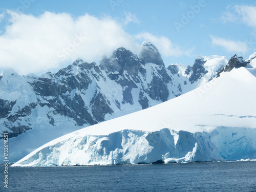 Antarctica mountains with snow on top
