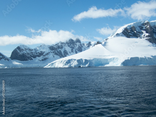 Antarctica mountains with snow on top