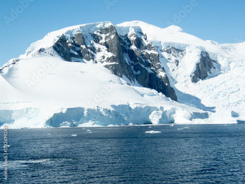 Antarctica mountains with snow on top
