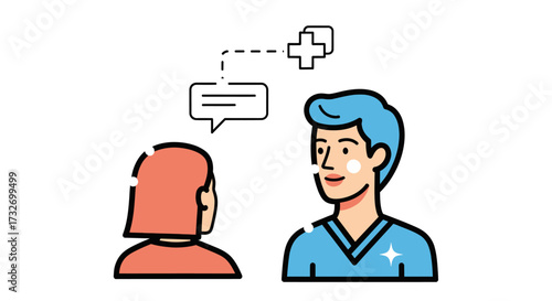 Healthcare professional discussing medical advice with a patient.