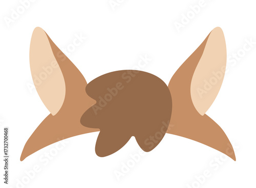 Horse ears, cute hat costume accessory isolated. Hand drawn cartoon vector illustration. Flat design. Korean Lunar New Year Seollal holiday card, poster, banner element