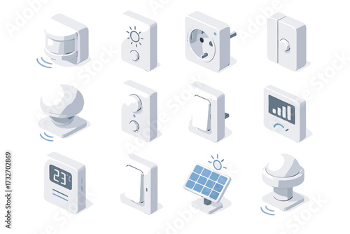 Sensor vector plug detector energy daylight saving timer icon level smart occupancy