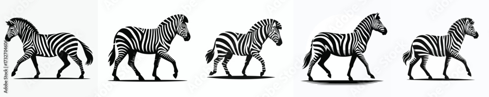 Obraz premium vector black and white silhouette of a zebra