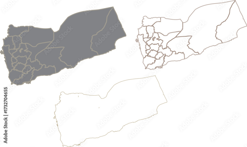 Fototapeta premium vector illustration of Yaman map