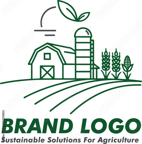 Sustainable Farming and Agriculture Line Art Logo