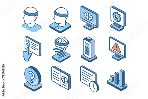 Display alerts icon command brain status connection computer statistics strength vector calibration