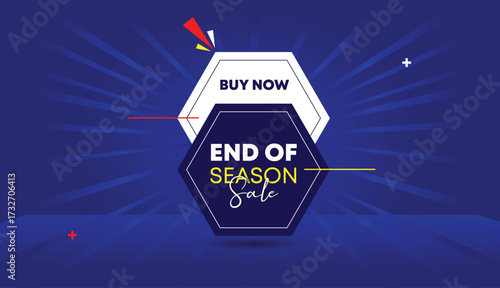editable web banner vector art illustration label icon badge template design white blue shapes sun shine light abstract business background end of season sale buy now