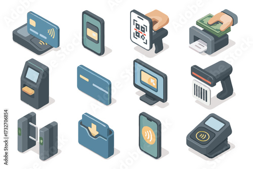 Card subscription urban icon payment cash gate ticket scanner icons mobile vector