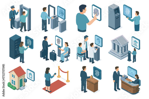 Checkpoint grid machine center atm entrance event corporate icon airport biometric vector