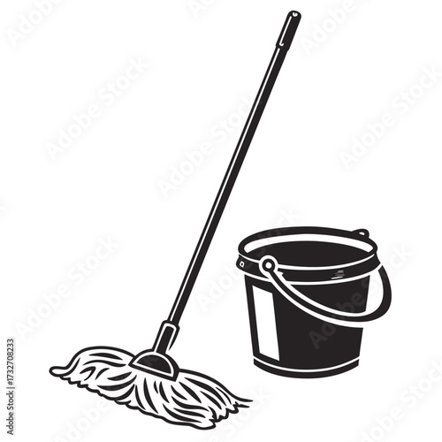 bucket and mop