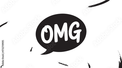 OMG speech bubble vector illustration hand-drawn style design element isolated on white background for social media and web use