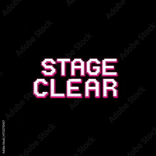 Retro gaming victory screen celebrate achievement success