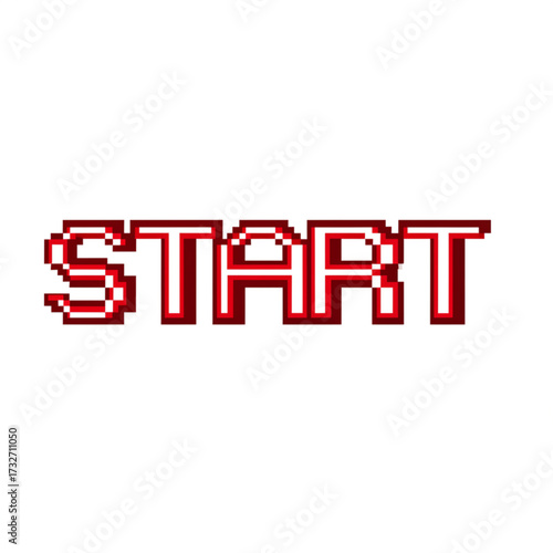 Pixel art START text ready for action