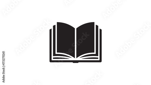 Open book icon simple flat vector glyph isolated on white background for education and reading concepts
