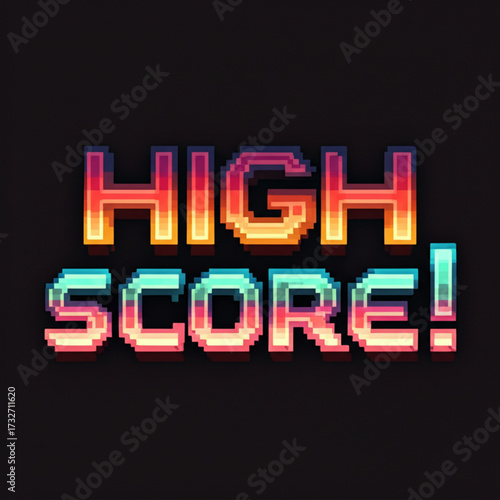 Achieve high scores with this vibrant retro game graphic