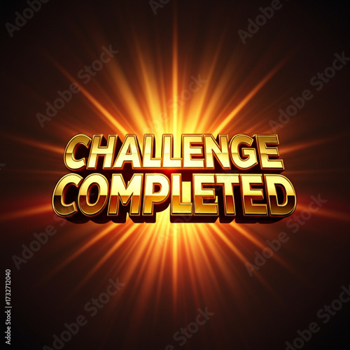 Golden achievement message shines brightly