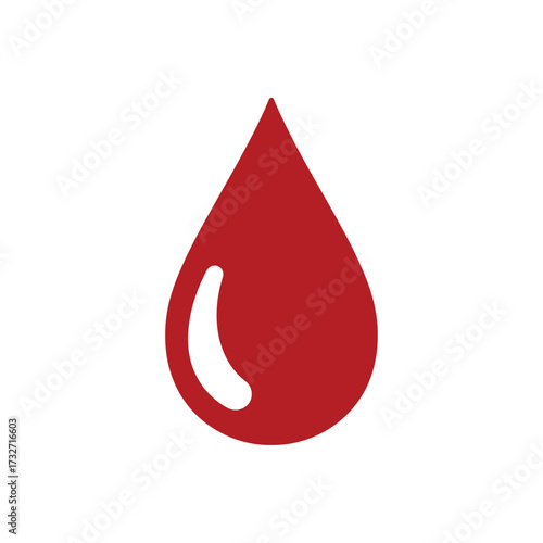 Simple red blood drop icon