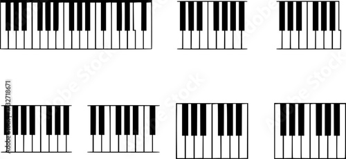 Set of piano keyboard vector icon
