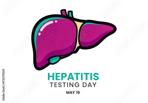 Hepatitis testing day illustration isolated on transparent background