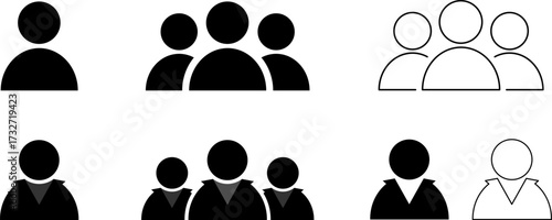 Collection of diverse human figure icons representing groups and individuals