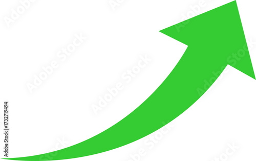 Green upward trending arrow indicating growth and progress