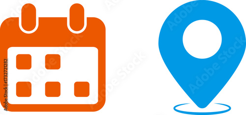 Calendar and location pin icons representing planning and events