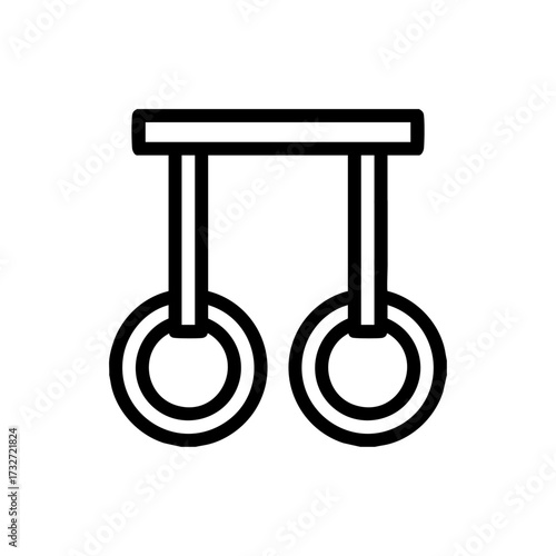 Gym hanging ring icon logo flat vector design