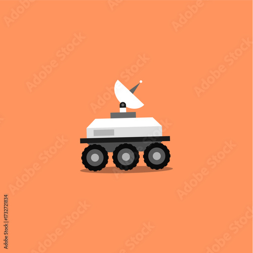 Space rover icon logo flat vector design