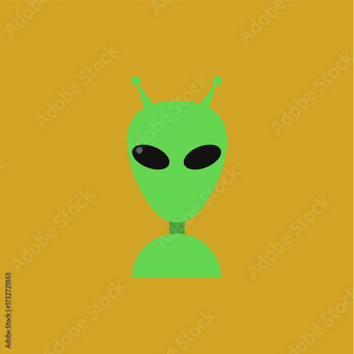Alien icon logo flat vector design