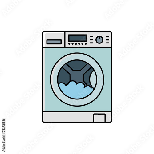 Washing machine icon logo flat vector design