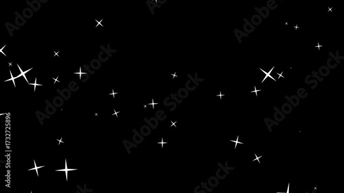 Sparkling spinning stars overlay effect