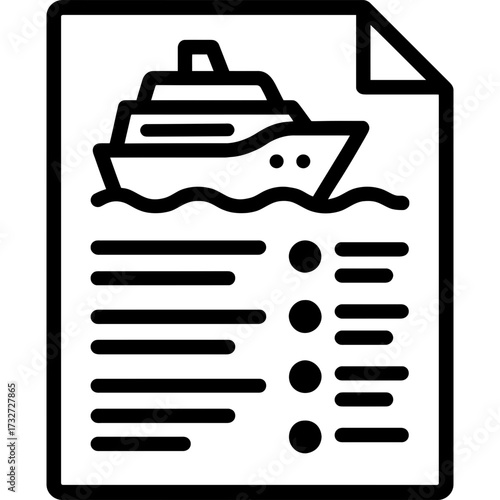 Cruise daily program schedule icon outline vector