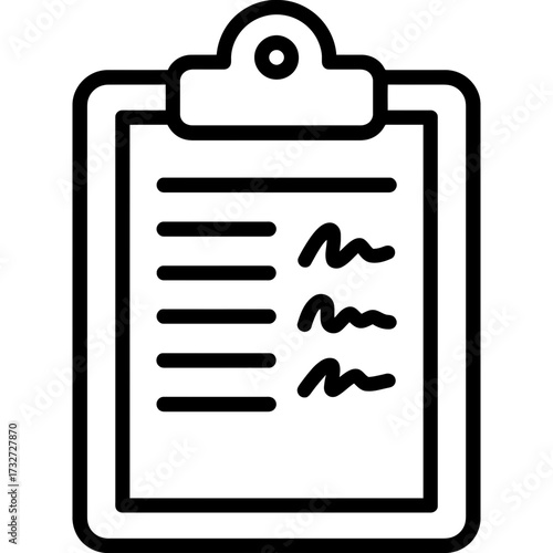 Petition clipboard signatures list outline icon vector