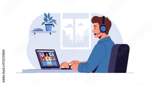Remote Work and Hybrid Office Set – Vector Illustration of Modern Workspace Concepts AI EPS PNG JPEG