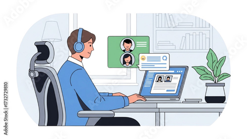 Remote Work and Hybrid Office Set – Vector Illustration of Modern Workspace Concepts AI EPS PNG JPEG
