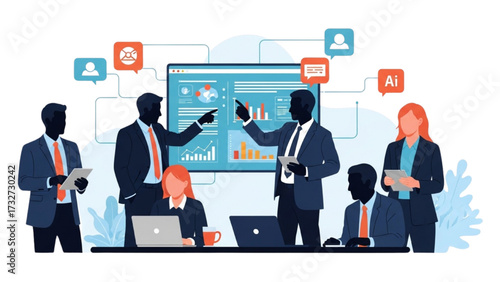Remote Work and Hybrid Office Set – Vector Illustration of Modern Workspace Concepts AI EPS PNG JPEG