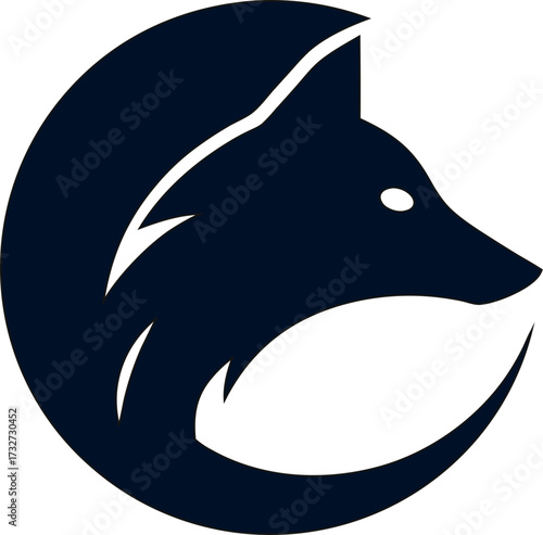 Minimal Wolf, jackel, fox, dog outline vector icon, perfect for pet care, animal shelter branding, and veterinary service logos.