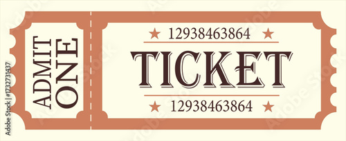 Ticket vintage. Vector coupon.