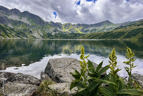 Fototapeta Naklejka Na Ścianę i Meble -  mountain landscape with lake, High Tatras , Europe mountains