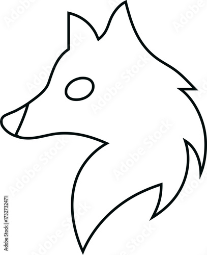 fox, wolf, jackal, Dog outline vector for animal shelter branding, veterinary services, and pet care graphics.