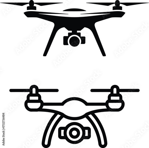 Sleek aerial drones featuring cameras for modern photography and videography