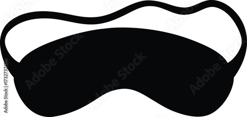 Sleep Mask Vector Outline - Curved Design Silhouette Illustration

