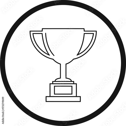 A shiny 3D gold trophy cup icon for champion's success and achievement