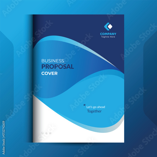 Wallpaper Mural Blue Proposal cover Design Template concepts are adept for corporate Business Torontodigital.ca