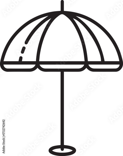 Elegant beach umbrella offers cool shade and relaxation, perfect for sunny days and outdoor leisure, inviting serene coastal vibes for your projects.